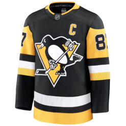 Alternative view of Sidney Crosby Pittsburgh Penguins Black Home Premium Jersey - All Stitched