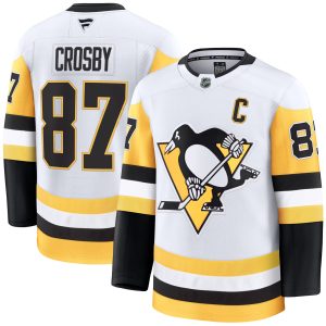 Sidney Crosby Pittsburgh Penguins White Away Premium Jersey - All Stitched
