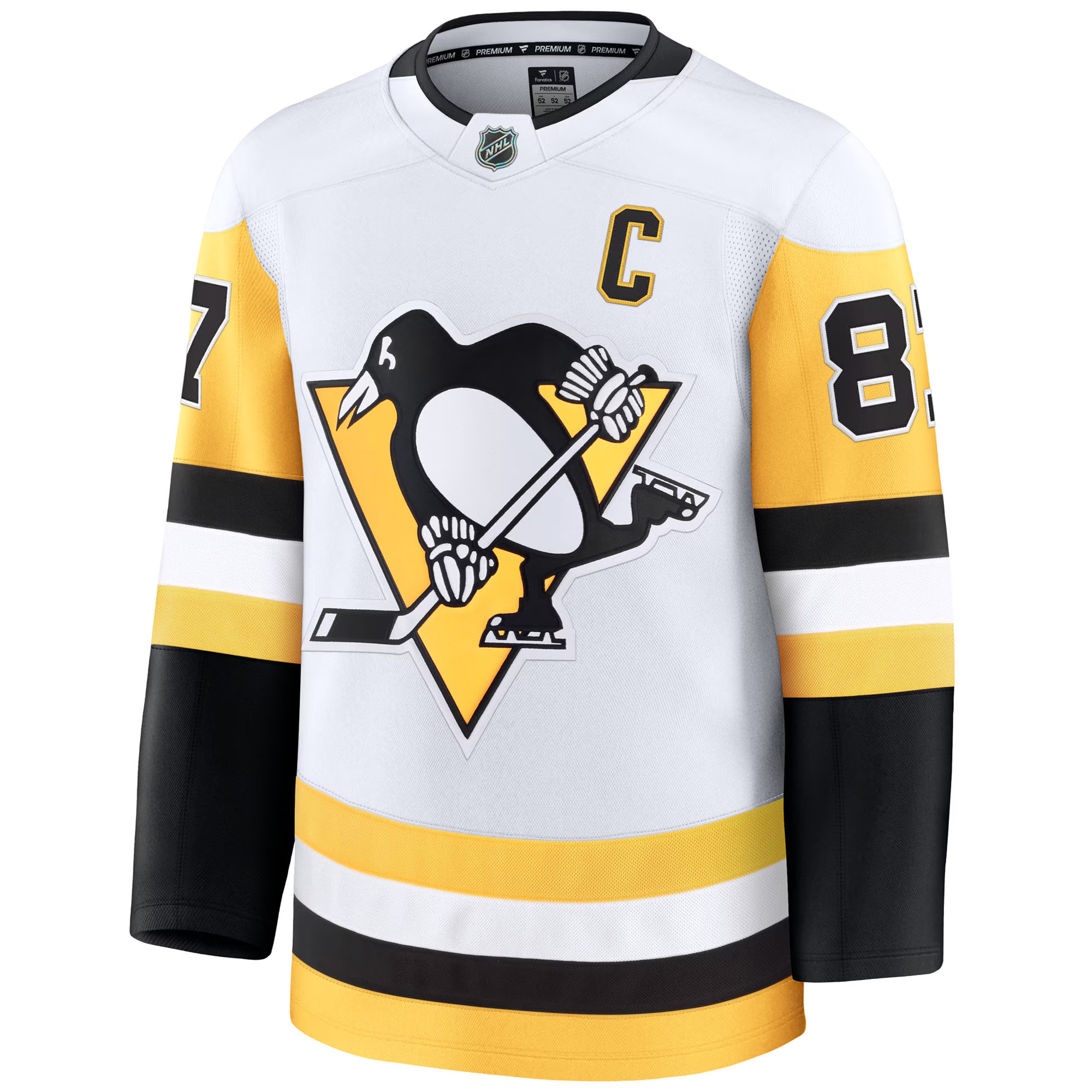 Sidney Crosby Pittsburgh Penguins White Away Premium Jersey - All Stitched - Image 2