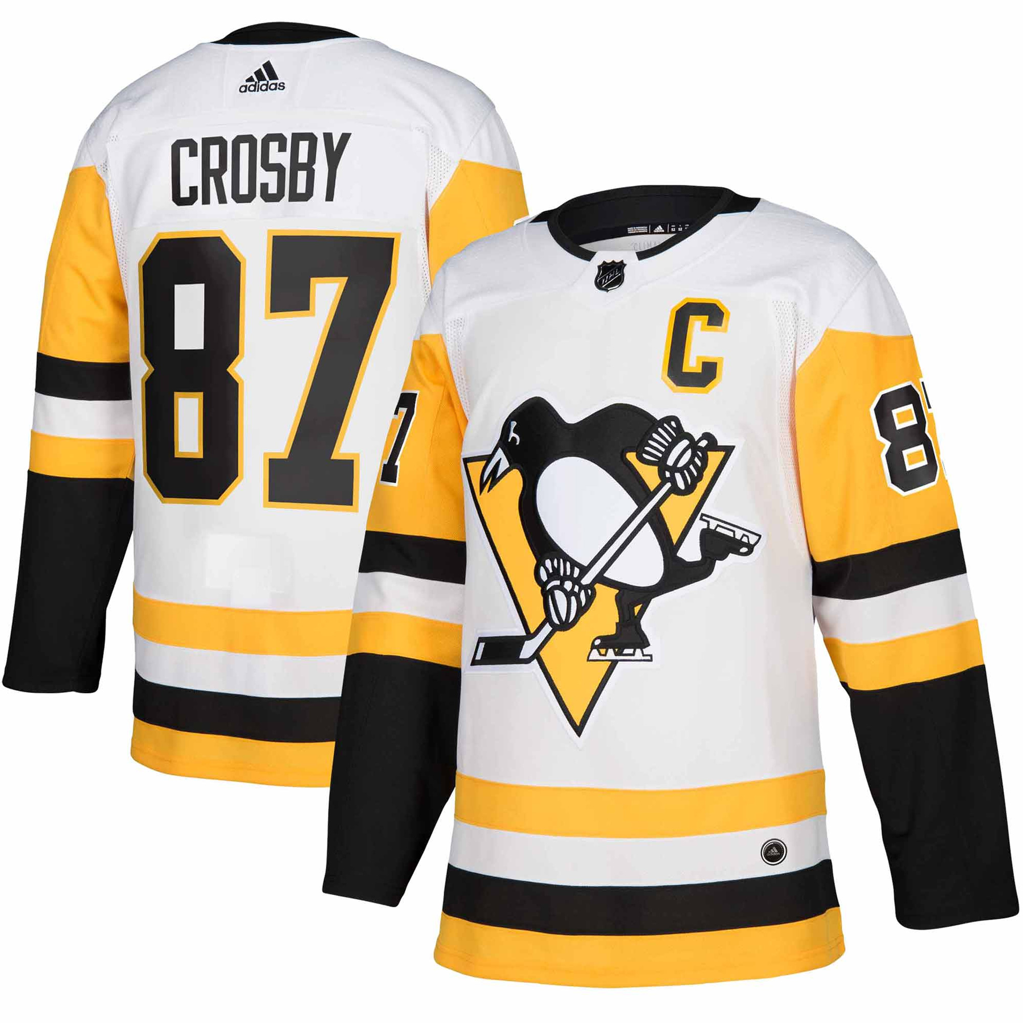 Sidney Crosby Pittsburgh Penguins White Away Primegreen Jersey - All Stitched