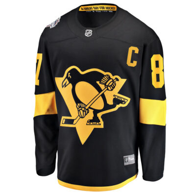 Alternative view of Sidney Crosby Pittsburgh Penguins Black 2019 Stadium Series Jersey - All Stitched