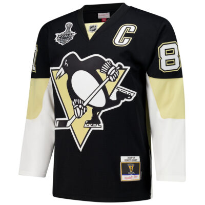 Alternative view of Sidney Crosby Pittsburgh Penguins Black 2008/09 Power Play Jersey - All Stitched