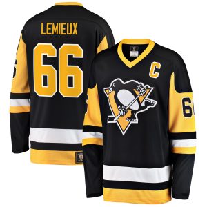 Mario Lemieux Pittsburgh Penguins Black Home Premier Jersey - All Stitched