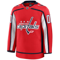Alternative view of Custom Washington Capitals Red Home Premium Jersey - All Stitched