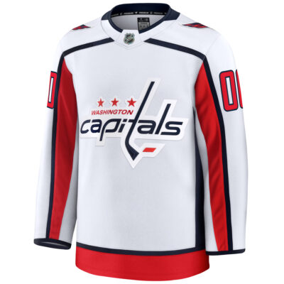 Alternative view of Custom Washington Capitals White Away Premium Jersey - All Stitched