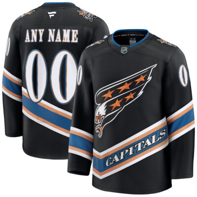Custom Washington Capitals Black Alternate Premium Jersey - All Stitched