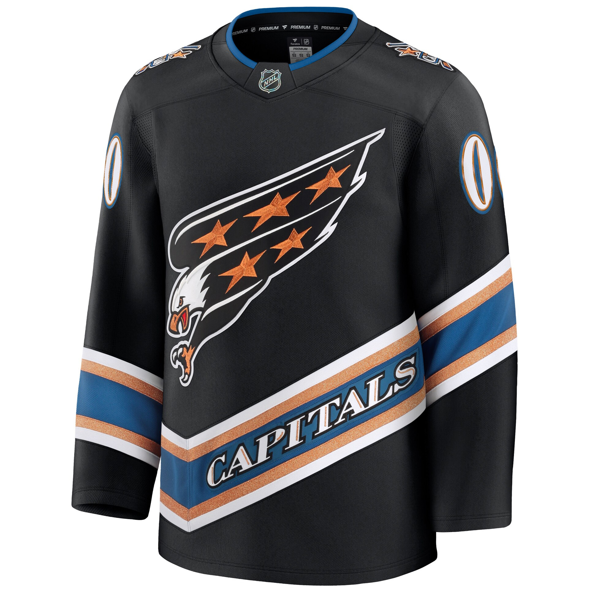 Custom Washington Capitals Black Alternate Premium Jersey - All Stitched - Image 2