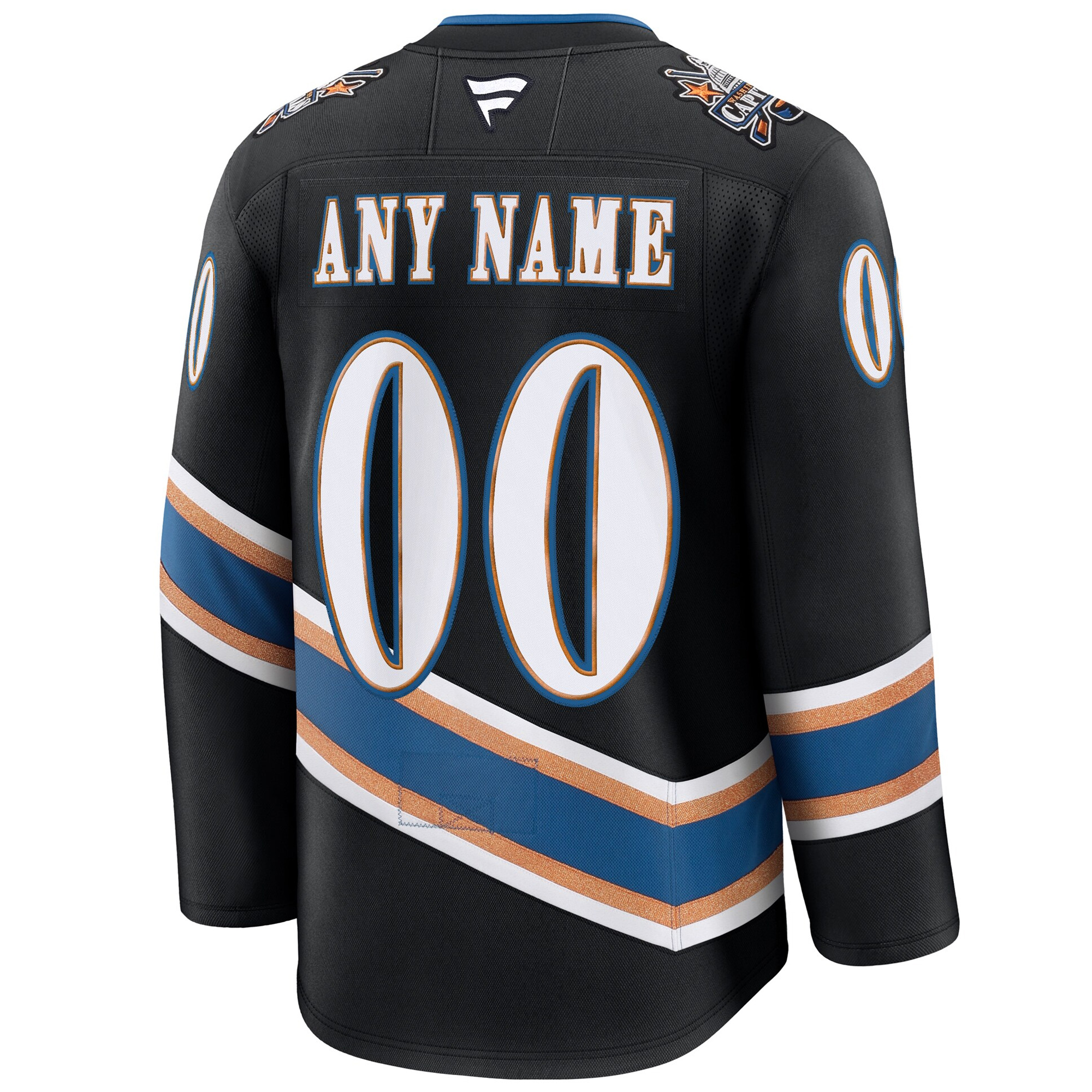 Custom Washington Capitals Black Alternate Premium Jersey - All Stitched - Image 3