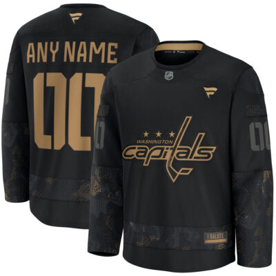 Custom Washington Capitals Black 2024 Military Appreciation Premium Jersey - All Stitched