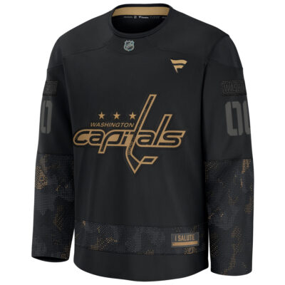 Alternative view of Custom Washington Capitals Black 2024 Military Appreciation Premium Jersey - All Stitched
