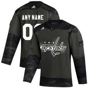 Custom Washington Capitals Camo Military Appreciation Jersey - All Stitched