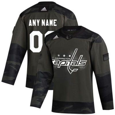 Custom Washington Capitals Camo Military Appreciation Jersey - All Stitched