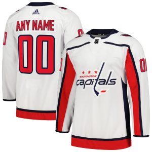 Custom Washington Capitals White Away Primegreen Jersey - All Stitched