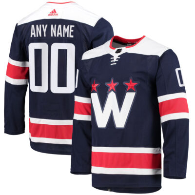 Custom Washington Capitals Navy Alternate Primegreen Jersey - All Stitched