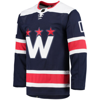 Alternative view of Custom Washington Capitals Navy Alternate Primegreen Jersey - All Stitched
