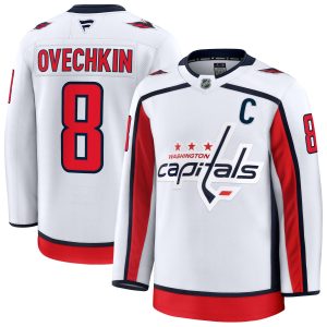 Alex Ovechkin Washington Capitals White Away Premium Jersey - All Stitched
