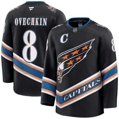 Alex Ovechkin Washington Capitals Black Alternate Premium Jersey - All Stitched