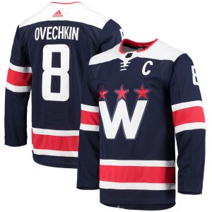 Alex Ovechkin Washington Capitals Navy 2nd Alternate Primegreen Jersey - All Stitched
