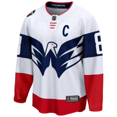 Alternative view of Alex Ovechkin Washington Capitals White 2023 Stadium Series Jersey - All Stitched