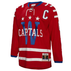 Alternative view of Alex Ovechkin Washington Capitals Red Captain Patch 2015 Winter Classic Blue Line Jersey - All Stitched