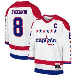 Alex Ovechkin Washington Capitals White 2012/13 Captain Patch Blue Line Jersey - All Stitched