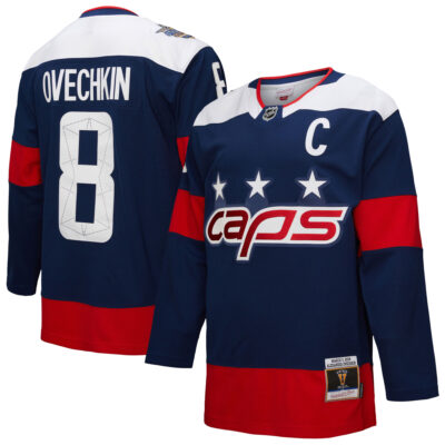 Alex Ovechkin Washington Capitals Navy Power Play Jersey - All Stitched
