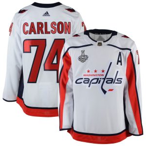 John Carlson Washington Capitals White Away Primegreen Jersey - All Stitched