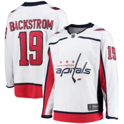 Nicklas Backstrom Washington Capitals White Away Breakaway Jersey - All Stitched