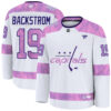 Nicklas Backstrom Washington Capitals White Purple Hockey Fights Cancer Premium Jersey - All Stitched