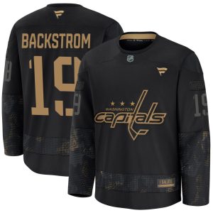Nicklas Backstrom Washington Capitals Black 2024 Military Appreciation Jersey - All Stitched