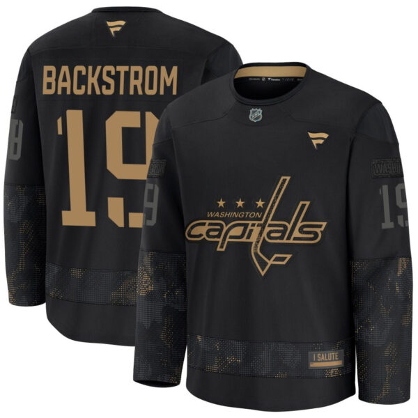 Nicklas Backstrom Washington Capitals Black 2024 Military Appreciation Jersey - All Stitched
