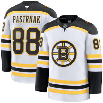 David Pastrnak Boston Bruins White Away Premium Jersey - All Stitched