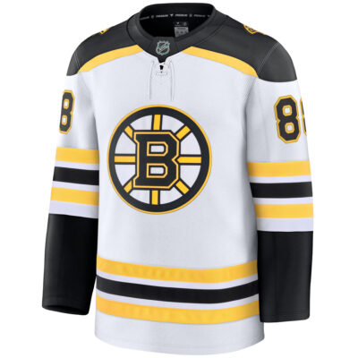Alternative view of David Pastrnak Boston Bruins White Away Premium Jersey - All Stitched