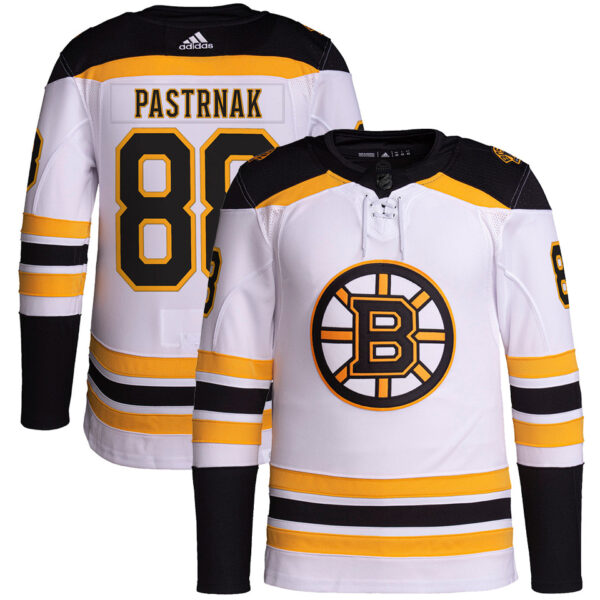 David Pastrnak Boston Bruins White Away Primegreen Jersey - All Stitched