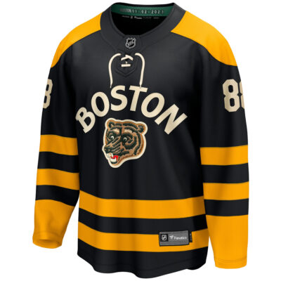 Alternative view of David Pastrnak Boston Bruins Black 2023 Winter Classic Jersey - All Stitched