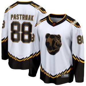 David Pastrnak Boston Bruins White Reverse Retro Jersey - All Stitched