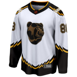 Alternative view of David Pastrnak Boston Bruins White Reverse Retro Jersey - All Stitched