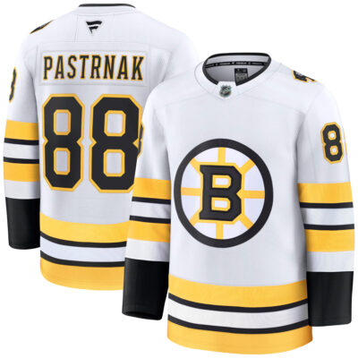 David Pastrnak Boston Bruins White 2nd Away Premium Jersey - All Stitched