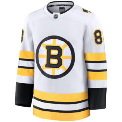 Alternative view of David Pastrnak Boston Bruins White 2nd Away Premium Jersey - All Stitched
