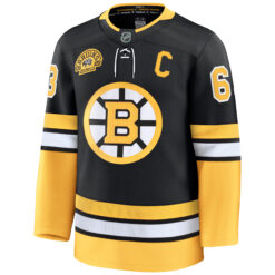 Alternative view of Brad Marchand Boston Bruins Black Alternate 100th Anniversary Premium Jersey - All Stitched