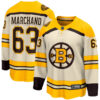 Brad Marchand Boston Bruins Cream Alternate 100th Anniversary Jersey - All Stitched
