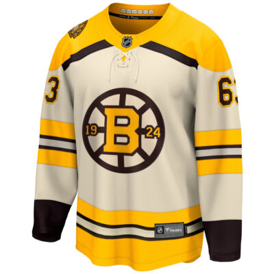 Alternative view of Brad Marchand Boston Bruins Cream Alternate 100th Anniversary Jersey - All Stitched
