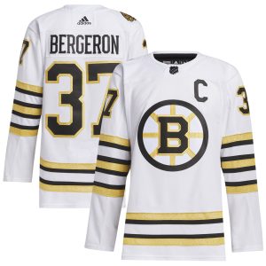 Patrice Bergeron Boston Bruins White Away Primegreen Jersey - All Stitched