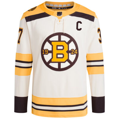 Alternative view of Patrice Bergeron Boston Bruins Cream Alternate Primegreen Jersey - All Stitched