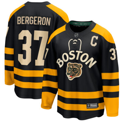 Patrice Bergeron Boston Bruins Black 2023 Winter Classic Jersey - All Stitched