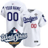 Custom Los Angeles Dodgers White Home 2025 World Series Limited Jersey - All Stitched
