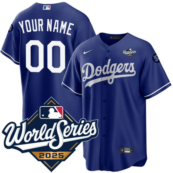 Custom Los Angeles Dodgers Royal Alternate 2025 World Series Limited Jersey - All Stitched