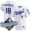 Yoshinobu Yamamoto Los Angeles Dodgers White Home 2025 World Series Limited Jersey - All Stitched
