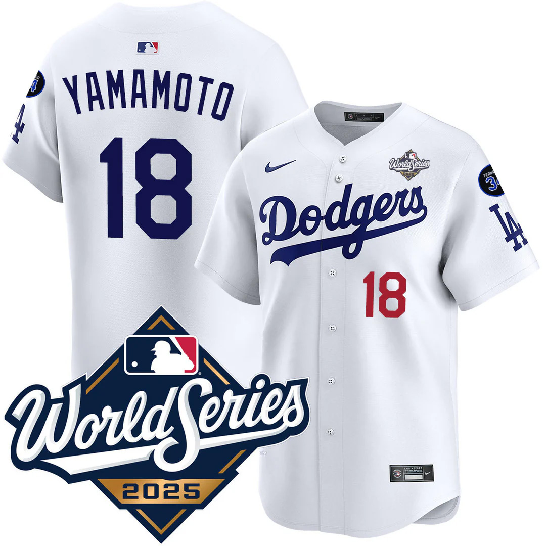 Yoshinobu Yamamoto Los Angeles Dodgers White Home 2025 World Series Limited Jersey - All Stitched