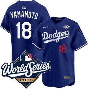 Yoshinobu Yamamoto Los Angeles Dodgers Royal Alternate 2025 World Series Limited Jersey - All Stitched